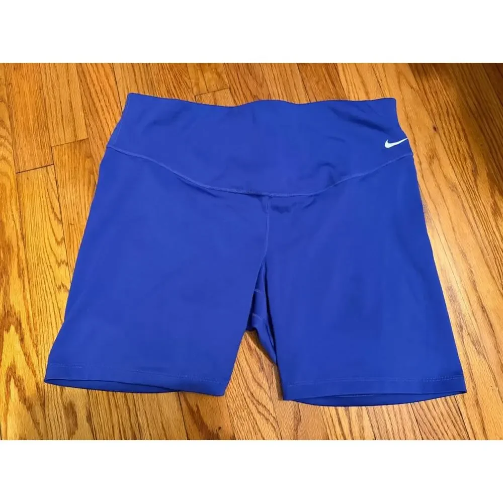 Nike Dri-FIT Women’s 1X Blue Bike Shorts Athletic Training Shorts